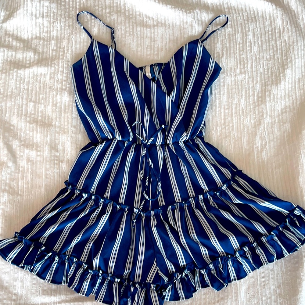 Blue Striped Romper